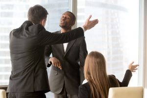 two men arguing in the workplace