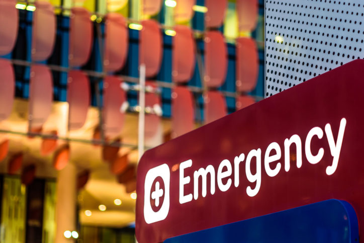 hospital emergency center sign